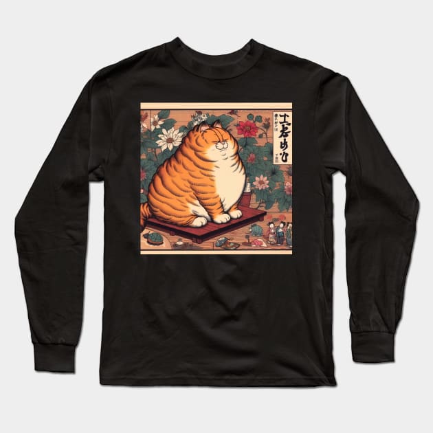 garfield in japanese style 5/12 Long Sleeve T-Shirt by Maverick Media